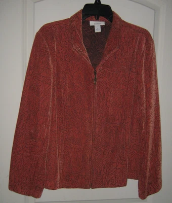 Blazer/Chaqueta Diseño Naranja/Negro Cremallera Frontal de Dressbarn - Talla X-Grande Foto 1 de 2