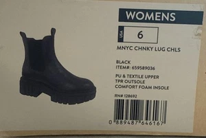 Botas Chelsea Madden NYC para mujer tacón grueso plataforma talla 6 zapato NUEVO - Imagen 1 de 3