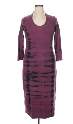 VETEMENTS Abito Raw Earth Wild Sky Tie Dye XL prugna ELASTICO cotone biologico MORBIDO US INtime OTTIMEioni!!