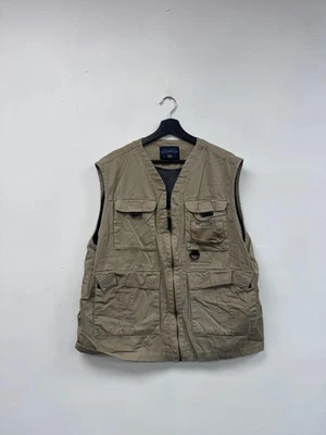 Chaleco Gloria Desteñido De Colección Para Hombres Grande Caqui Utilitario Pesca Safari Bolsillos al Aire Libre Foto 1 de 4