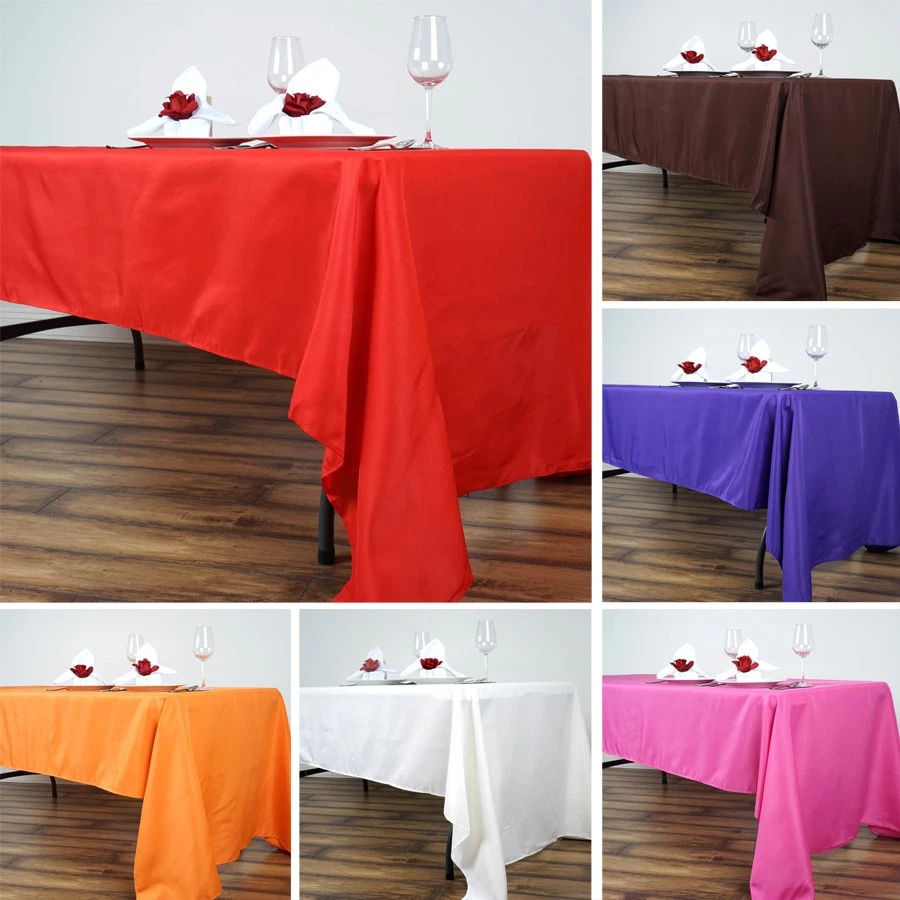 12 pcs 60x126 RECTANGLE POLYESTER TABLECLOTHS Wedding Party Reception WHOLESALE - Image 1 of 1