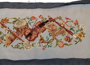 Needlepoint Musical Instrument Piano Bench Wool Yarn VTG Unbound - Picture 1 of 7