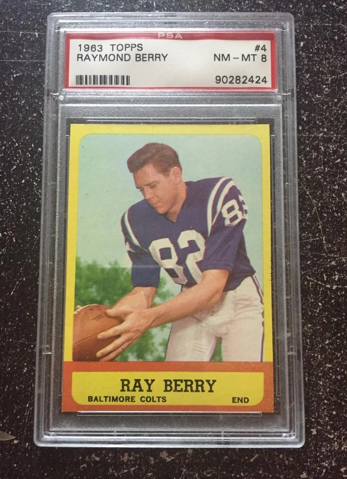 1963 Topps #4 Ray Berry PSA NM-MT 8 Baltimore Colts - Image 1 of 1