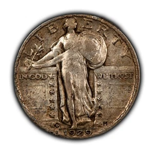 1929-D 25c Standing Liberty Silver Quarter - Crusty VF/XF - SKU-Z5529 - Picture 1 of 4