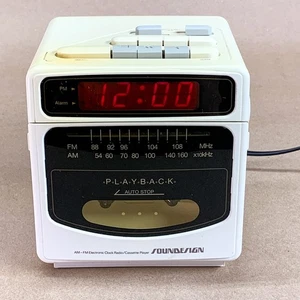 Soundesign 3833 AM/FM Cube Cassette Player / Alarm Clock Radio Fully Works - Picture 1 of 14