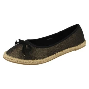 Espadrille 'Ballerina' Piatta Da Donna Con Fiocco Spot On - Picture 1 of 46