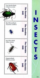 ๐ GAMBIA = INSECTS / BEETLES M/S MNH - Picture 1 of 2