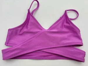 Art Class Swim Top Girls Sz L 10-12 Purple Bikini Wrap Cut-Out Bandeau - Picture 1 of 11