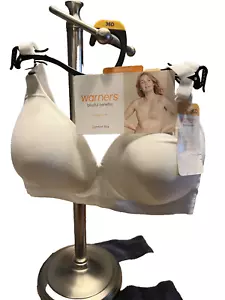 Warner's Blissful Benefits Wireless Lightly Lined Comfort Bra RM1691W Whit - 36D - Picture 1 of 2