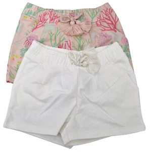 MARKS & SPENCER Bebé Niñas Lindos Pantalones Cortos de Algodón Paquete de 2 Rosa Blanco Edad 1.5-2 Años - Imagen 1 de 3