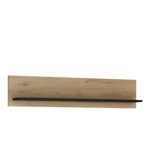 Wall Shelf 120 cm Living Room Furniture, Jackson Hickory with Black Accents - Picture 1 of 5
