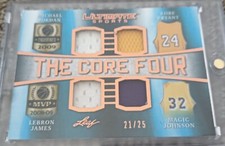 MICHAEL JORDAN LEBRON JAMES KOBE BRYANT MAGIC JOHNSON JERSEY CARD 21/25 ULTIMATE