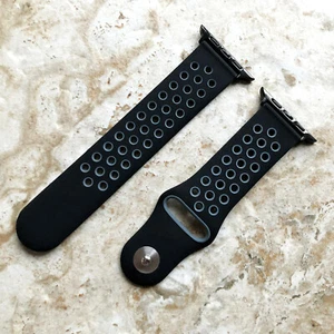 Schwarz mit grauem Kautschukarmband für Apple Watch Ultra 3 2 1, 11 10 SE 3 Series - Bild 1 von 6