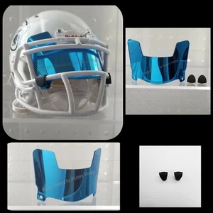 Mini Visiera Casco Calcio SPECCHIO CROMATO BLU CIELO con Clip. - Foto 1 di 5