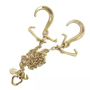 V-Chain Bridle w/8" Medium J Hooks,T- Hook&J-Hook w/Grab Hooks 5/16''x3' G70 US - Picture 1 of 12