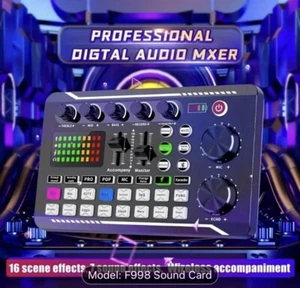 DJ Audio Mixer, Live Sound Card And Audio Interface, perfect For Podcast, Stream - Picture 1 of 9