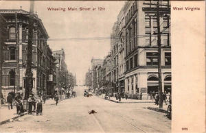 WHEELING WEST VIRGINIA MAIN STREET OLD UNDIVIDED BACK POSTCARD - Picture 1 of 2