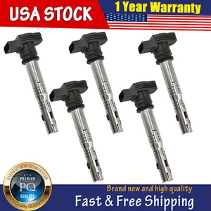 5 x Ignition Coils for VW Beetle Passat Jetta Golf Audi R8 2.5L - Picture 1 of 7