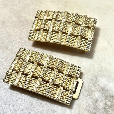 Accessocraft Belt Buckle, Women’s Gold Tone Woven Basket Style, Vintage Metal - Image 1 of 4