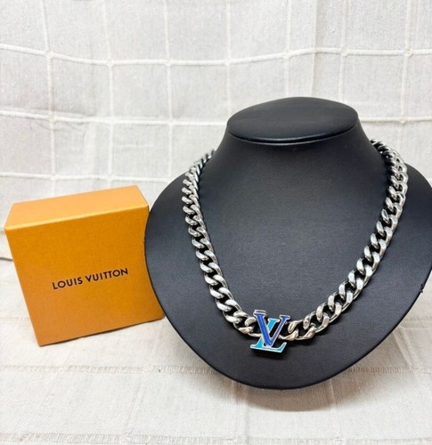 LOUIS VUITTON（LV） Louis Vuitton Collier LV Catena M00907 Collana Blu x Argento