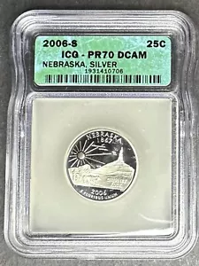 2006-S Silver Proof Nebraska Quarter ICG PR-70 DCAM, Buy 3 Items, Get $5 Off!! - Picture 1 of 2