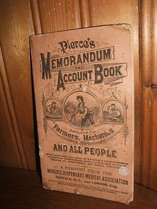 Libro de memorándum y cuentas de Pierce 1891 Buffalo, Nueva York y Londres, Inglaterra - Imagen 1 de 6