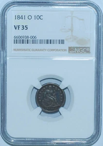 1841 O NGC VF35 Seated Liberty Dime - Picture 1 of 2