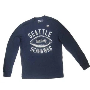 Neu Herren NFL Seattle Seahawks Waffel Langarm Shirt marineblau Large-2XL Football - Bild 1 von 1