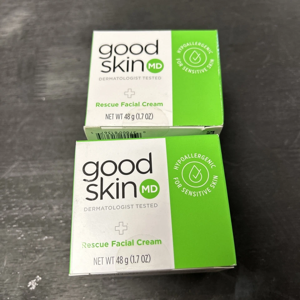 Good Skin MD RESCUE FACIAL CREAM For Sensitive Skin Full Size Lot of 2 - Image 1 of 1