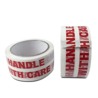 HANDLE WITH CARE (48mm x 66m) Low Noise Packing TAPE for Parcel/Packaging/Box - Image 1 of 4
