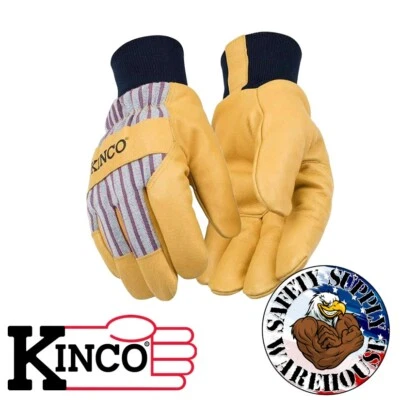 Kinco 1927KW Mens Insulated Leather Winter Work Glove W/ Knit Wrist 1 PAIR