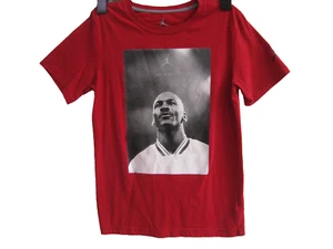 AIR JORDAN PICTURE RED T - SHIRT COTTON BLEND KIDS SIZE L  (12-13) NICE - Picture 1 of 6