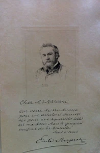 EMILE BERGERAT EAU FORTE LALAUZE ALBUM MARIANI Gravur AUTOGRAMM 1900 - Bild 1 von 3