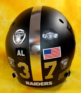 Las Vegas Raiders Black Hole custom fullsize Schutt XP football helmet Lg - Picture 1 of 10