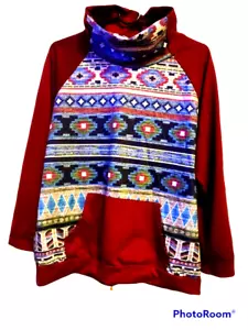 MSRP $27 VERY CUTE GIRLS BURGUNDY BLUE WHITE PULLOVER SIZE XL - Picture 1 of 2