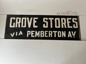 Newcastle Consett 1960s Linen Destination Bus Blind 32" - Grove Stores Pemberton - Picture 1 of 12