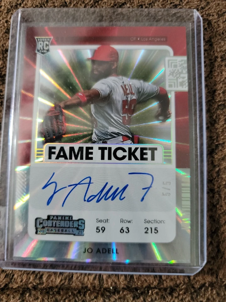2021 Panini Contenders Fame Ticket Jo Adell 5/5 AUTO RC - Image 1 of 2