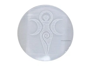 Placa de carga de selenita para cristales - Goddess Moon (4 pulgadas) - Imagen 1 de 7