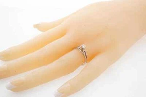 14k White Gold Estate Diamond Engagement Ring Size 6 Vintage Style 0.17ct G SI1 - Picture 1 of 6