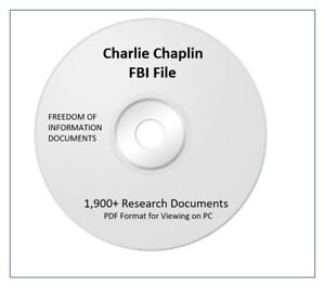 UNCLASSIFIED Charlie Chaplin FBI FILE, 1900+ Research Docs, Hoover Investigation