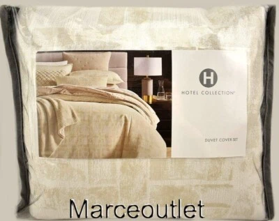 Hotel Collection Stucco Plaid KING Duvet Cover & Shams Set Ivory / Beige - Image 1 of 4