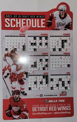 NEW Detroit Red Wings Magnet Schedule 2021-2022 2021-22 NHL SGA Stadium Giveaway Cover
