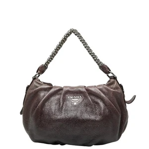 Bolso de hombro de cuero púrpura con logotipo de PRADA para mujer Italia vintage - Imagen 1 de 12