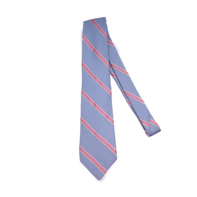 Corbata de seda Lands’ End para hombre azul rosa a rayas texturizada hecha en EE. UU. Foto 1 de 4