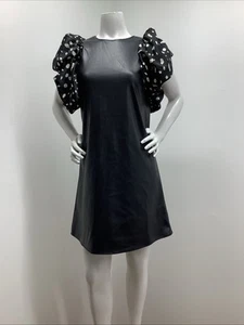 THML Lucia Dress Black Faux Leather SZ Small, New. - Picture 1 of 3
