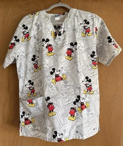 Mickey Mouse Comic Disney V Neck Scrub Top Size XS - Picture 1 of 4