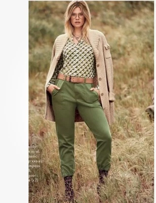 CABI Womens CARGO Compass Pants #4318 Army Green Size 2 Pockets Stretch - Image 1 of 4