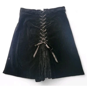 TRIPP NYC Daang Goodman Black Velvet Corset Skirt Vintage Y2K Goth Womens 18 - Picture 1 of 8