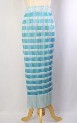 Falda PLEATS PLEASE Gris/Azul/Verde ISSEY MIYAKE 168 9801 Foto 1 de 4