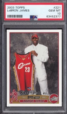 2003 TOPPS #221 LEBRON JAMES ROOKIE RC HIGH END CENTERED! GEM MINT PSA-10  - Image 1 of 4